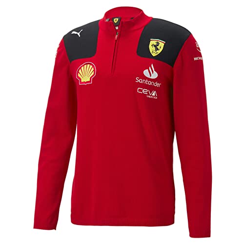 PUMA Scuderia Ferrari - 2023 Team-Sweatshirt mit halbem Reißverschluss - Rot - Männer - Größe: S von PUMA