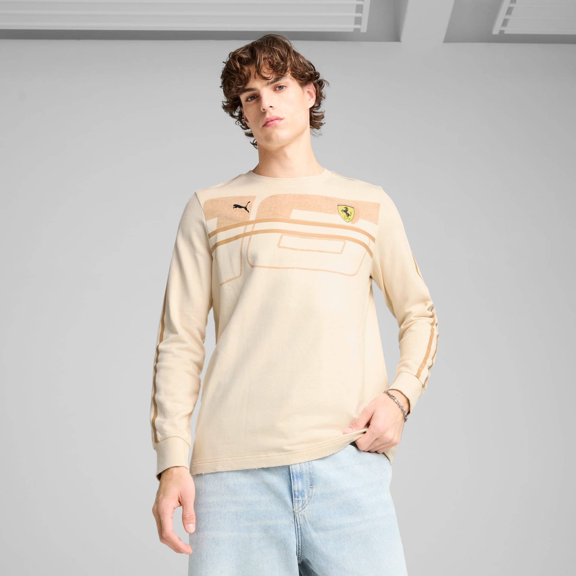 PUMA Scuderia Ferrari Desert Sun Crewneck Herren, Mehrfarbig, Größe: M, Kleidung von PUMA