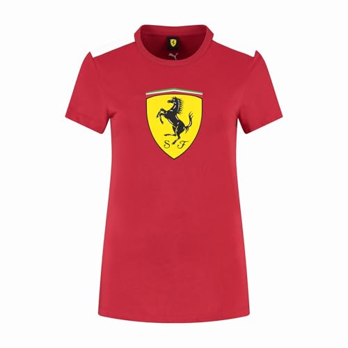 PUMA Scuderia Ferrari F1 Damen-T-Shirt mit großem Scudetto - Logo - Rot - Größe: M von PUMA