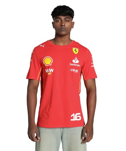 PUMA Scuderia Ferrari F1 Herren 2024 Charles Leclerc Tshirt Tempo Rot - Größe: 3X-Groß von PUMA