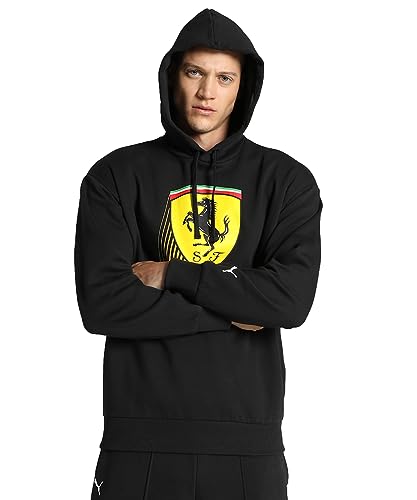 PUMA Scuderia Ferrari Race Farbiges Großes Schild Kapuzenpulli - Schwarz - Herren - Größe:L von PUMA