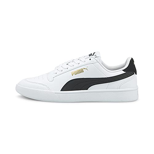 PUMA Shuffle Jr Sneaker, White Black Team Gold, 37.5 EU von PUMA