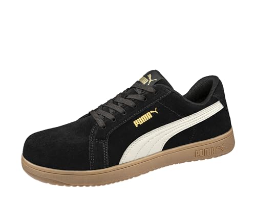 PUMA Sicherheitsschuhe Iconic Low S1PL ESD Unisex Schutzkappe Rutschhemmend Schwarz Größe 43 von PUMA