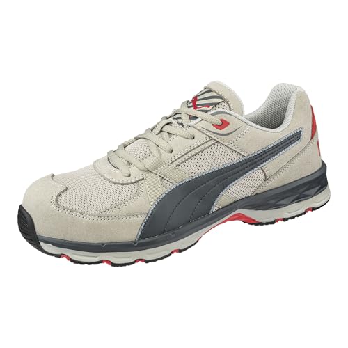 PUMA Safety VANTI Low S1PS Sicherheitsschuh ESD – Damen & Herren Sicherheitsschuhe - Größe 48 – metallfreie, hitzebeständige & rutschfeste Arbeitsschuhe mit Fiberglaskappe – grau von PUMA