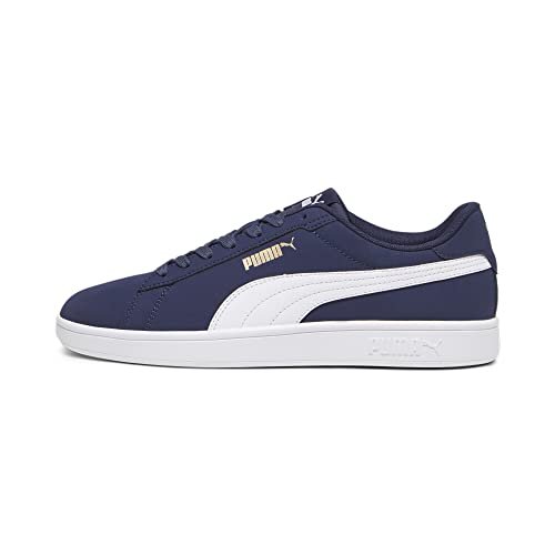 PUMA PUMA Herren Smash 3.0 Buck Sneakers, PUMA Navy-PUMA White-PUMA Gold, 41 EU von PUMA