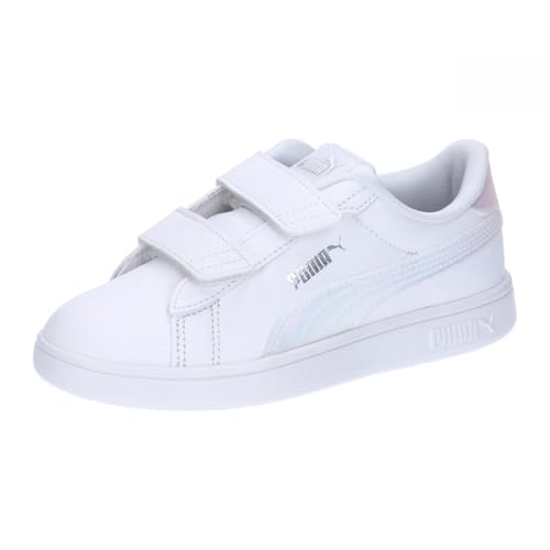 PUMA Smash 3.0 Holo 2.0 V PS Sneaker, White-Mauve Mist Silver, 30 EU PUMA Smash 3.0 Holo 2.0 V PS Sneaker, White-Mauve Mist Silver, 30 EU von PUMA