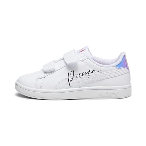 PUMA Smash 3.0 L Crystal Wings V PS Sneaker, White Black-Peach Smoothie, 21 EU von PUMA