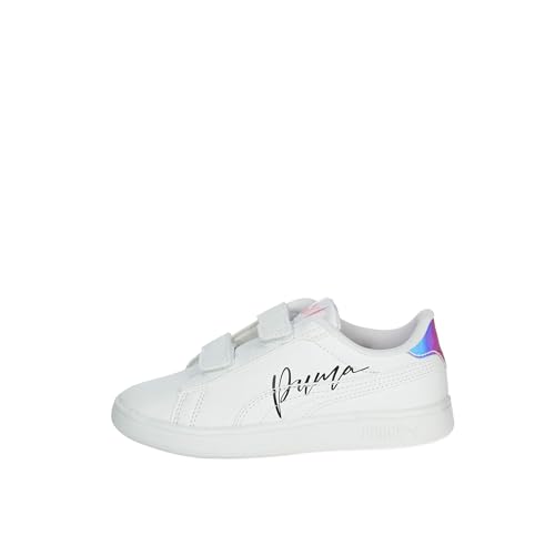 PUMA Smash 3.0 L Crystal Wings V PS Sneaker, White Black-Peach Smoothie, 33 EU von PUMA