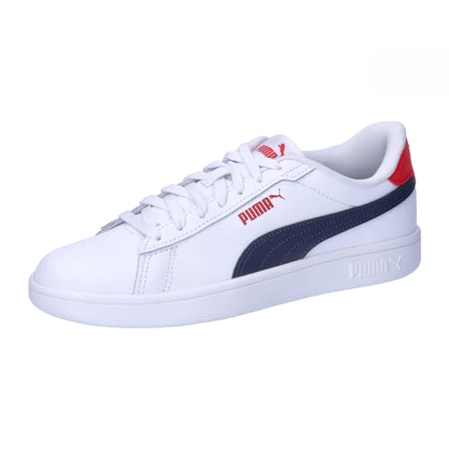 PUMA Smash 3.0 L JR Sneaker, White Navy-for All TIME RED, 37 EU von PUMA