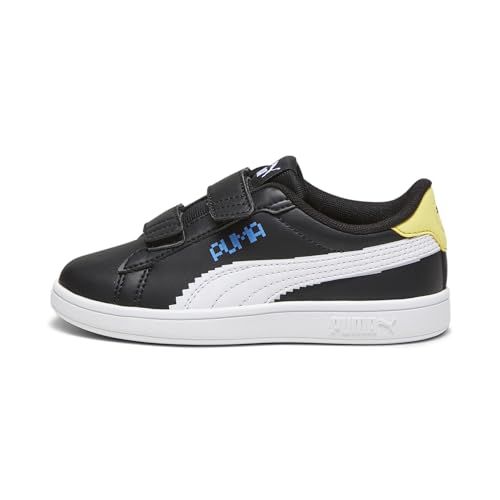 PUMA Smash 3.0 L Let's Play V PS Sneaker, Black White-Regal Blue-Lemon Meringue von PUMA