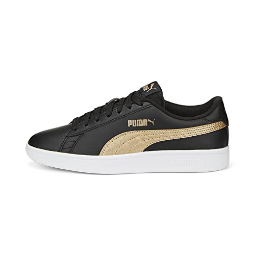 PUMA Unisex Kids' Fashion Shoes SMASH V2 METALLICS JR Trainers & Sneakers, PUMA BLACK-PUMA GOLD-PUMA WHITE, 35.5 von PUMA