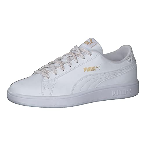 PUMA Mädchen Puma Smash V2 Metallics Jr Sneaker, Puma Puma Team Gold Weiß, 35.5 EU von PUMA