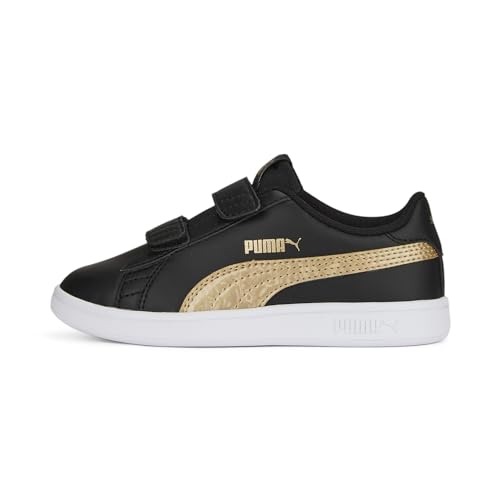 PUMA Smash V2 Metallics V Ps Sneaker, Black Gold White, 29 EU von PUMA