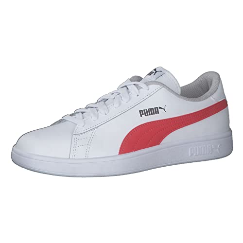 PUMA Smash v2 L Jr Sneakers, White HIGH Risk RED, 38 EU von PUMA