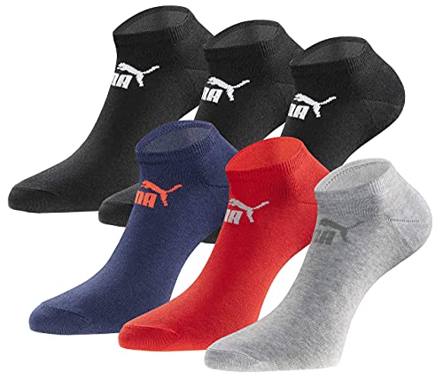 PUMA Sneakersocken 18 Paar Pack Statement Edition - Damen und Herren - Black-Blue-Red-Grey Season - Gr. 43-46 von PUMA