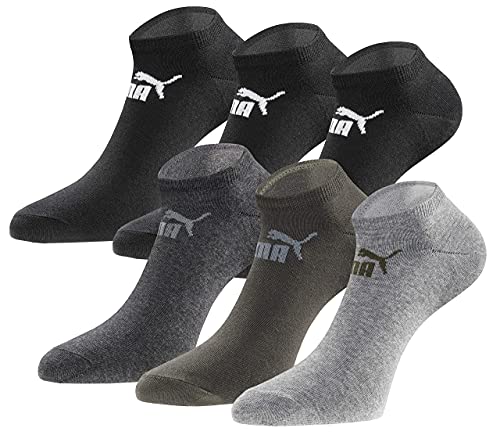 PUMA Sneakersocken 18 Paar Pack Statement Edition - Damen und Herren - Black-Green-Grey Season - Gr. 39-42 von PUMA