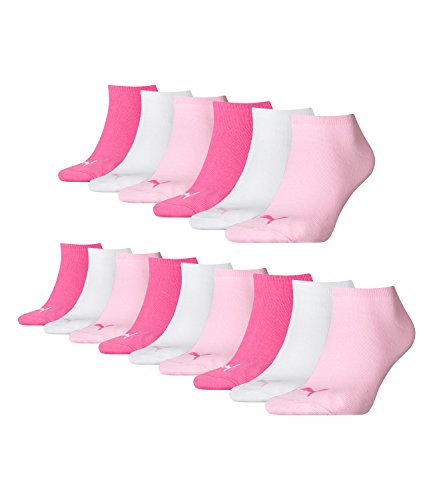 PUMA Socken 15 PAAR Invisible Sneakers Damen, Herren (5x 3er Pack) (Pink/Weiß/Rose (422 pink lady), 35-38 (2,5-5 UK)) von PUMA