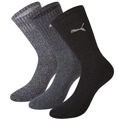 puma SPORT Socken Puma-Stutzen 3er-Pack,Mehrfarbig (Anthrazit/Grau), 35-38 EU von PUMA