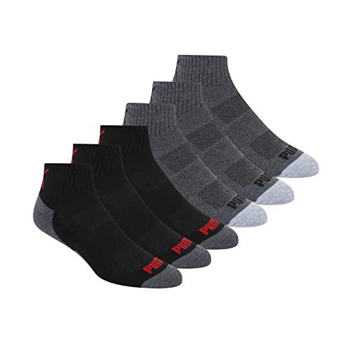 PUMA Socks Men's Quarter Cut Socks, Sock Size:10-13/Shoe Size: 6-12 Grey, Sock Size:10-13/Shoe Size: 6-12 (Pack of 6) von PUMA