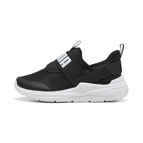 PUMA Soft Wired 2 Sliptech Ps Sneaker, Schwarz Weiß, 31 EU von PUMA