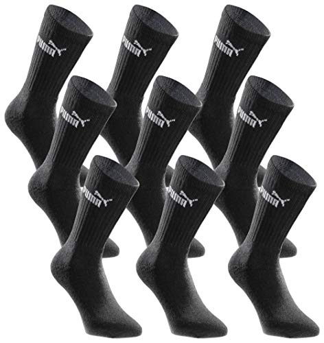 PUMA Sportsocken Crew 18 Paar Pack Statement Edition - Damen und Herren - Black - Gr. 35-38 von PUMA