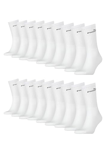 PUMA Sportsocken Tennissocken Crew Tennis Socken Unisex für Damen und Herren 18 Paar, Farbe:300 - white, Socken & Strümpfe:35-38 von PUMA