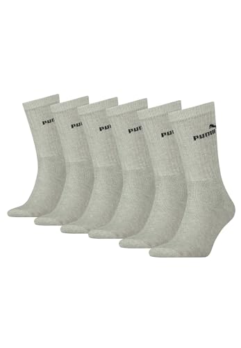 PUMA Sportsocken Tennissocken Crew Tennis Socken Unisex für Damen und Herren 6 Paar, Farbe:400 - grey, Socken & Strümpfe:35-38 von PUMA