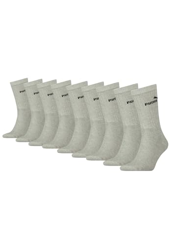 PUMA Sportsocken Tennissocken Crew Tennis Socken Unisex für Damen und Herren 9 Paar, Farbe:400 - grey, Socken & Strümpfe:43-46 von PUMA