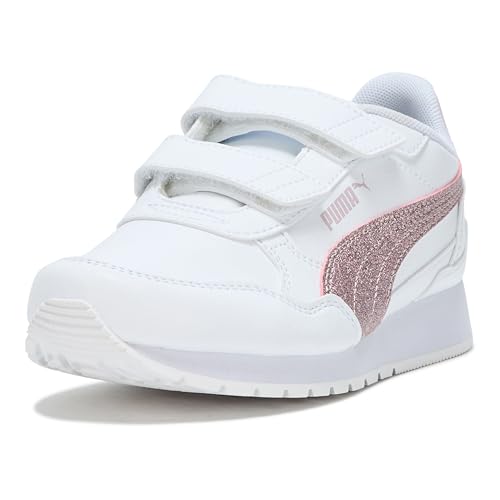 PUMA St Runner Unisex-Kinder-Sneaker mit Klettverschluss, Puma Weiß-Kupfer-Rosen-Mauve, 24 EU von PUMA