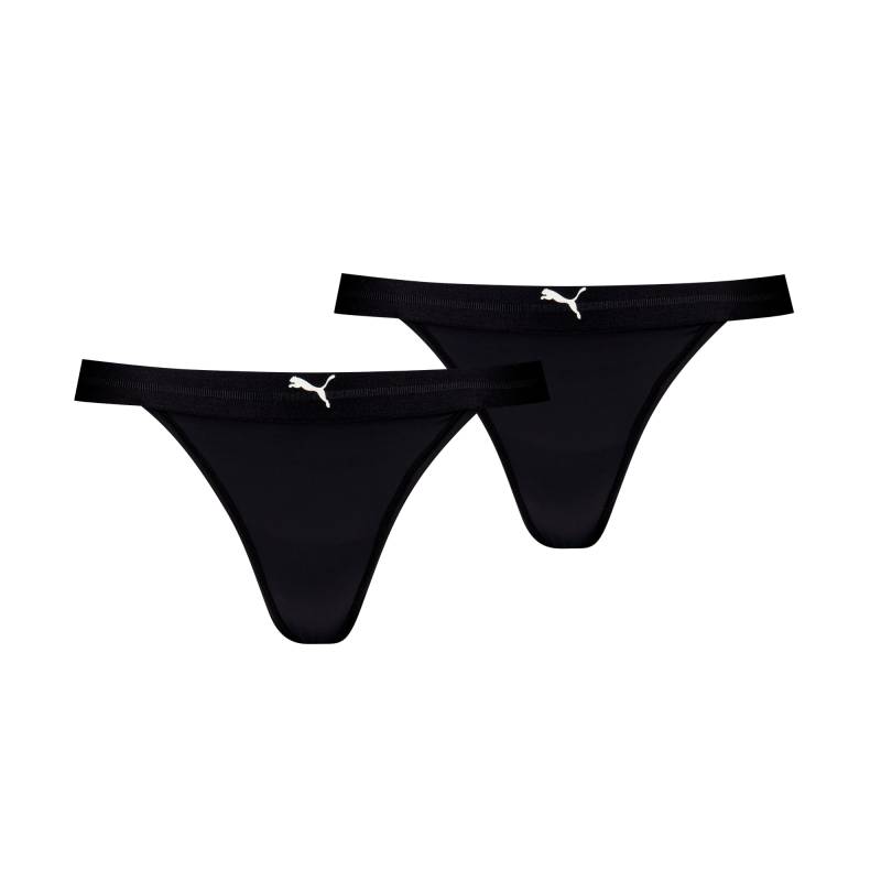 PUMA Stringtangas 2er-Pack Damen, Schwarz, Größe: L, Kleidung von PUMA