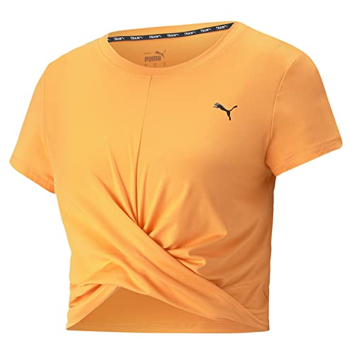 PUMA Damen Studio Yogini Lite Twist Trainings-T-Shirt MClementine Orange von PUMA