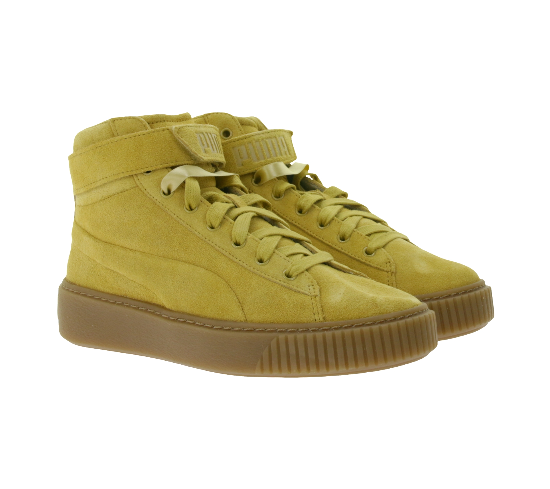 PUMA Suede Platform Mid Damen Plateau-Sneaker Echt-Leder Hi-Top Sneaker 366018 03 Sand-Beige von PUMA