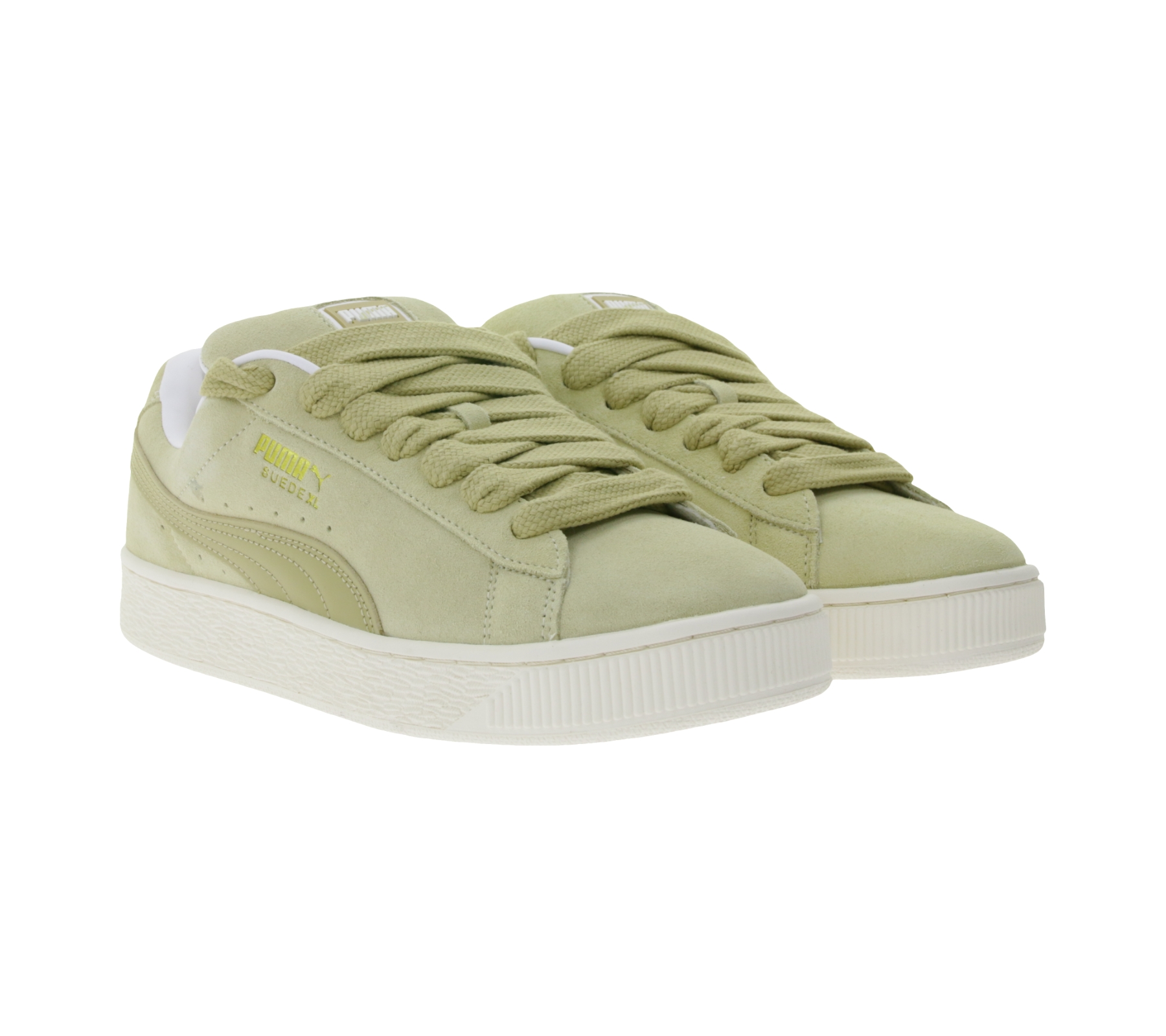 PUMA Suede XL Wildleder-Sneaker mit gepolstertem Schaft und Schuhzunge Schnür-Schuhe 395205 05 Beige von PUMA