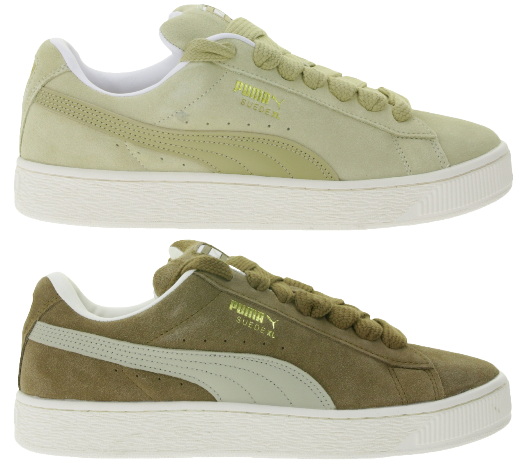PUMA Suede XL Wildleder-Sneaker mit gepolstertem Schaft und Schuhzunge Schnür-Schuhe 395205 Beige oder Braun/Beige von PUMA