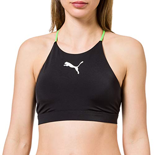 PUMA Womens Swim Women's High Neck Bikini Top, Black Combo, L von PUMA