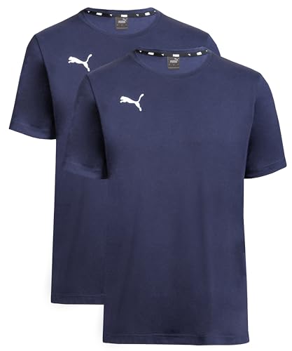 PUMA T-Shirt 2er Pack Doppelpack - Peacoat - Gr. L von PUMA