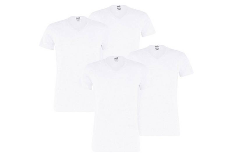 PUMA T-Shirt Basic mit Markenlabel am Ärmelrand im 4er Pack von PUMA