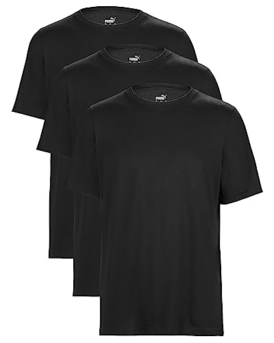 PUMA T-Shirt Herren Statement Deluxe Edition - Baumwolle - 3er Pack - Black - Gr. M von PUMA