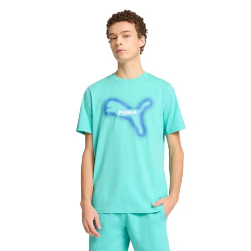 PUMA T-Shirt für Herren (erhältlich in großen und großen Größen), Aquatic Street Art Ss25, Mittel von PUMA