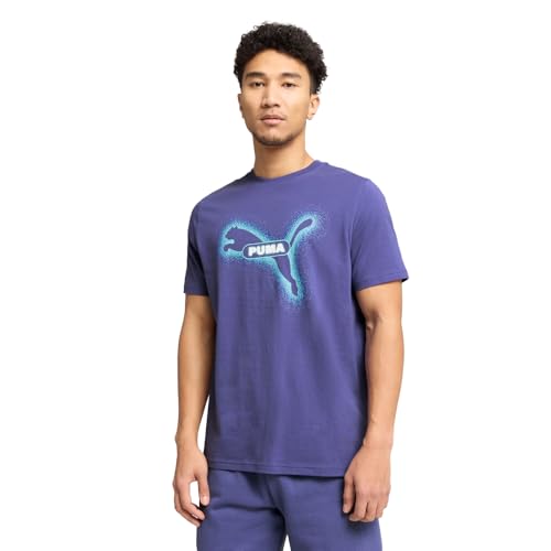 PUMA T-Shirt für Herren (erhältlich in großen und großen Größen), Blue Crystal Street Art Ss25, Mittel von PUMA