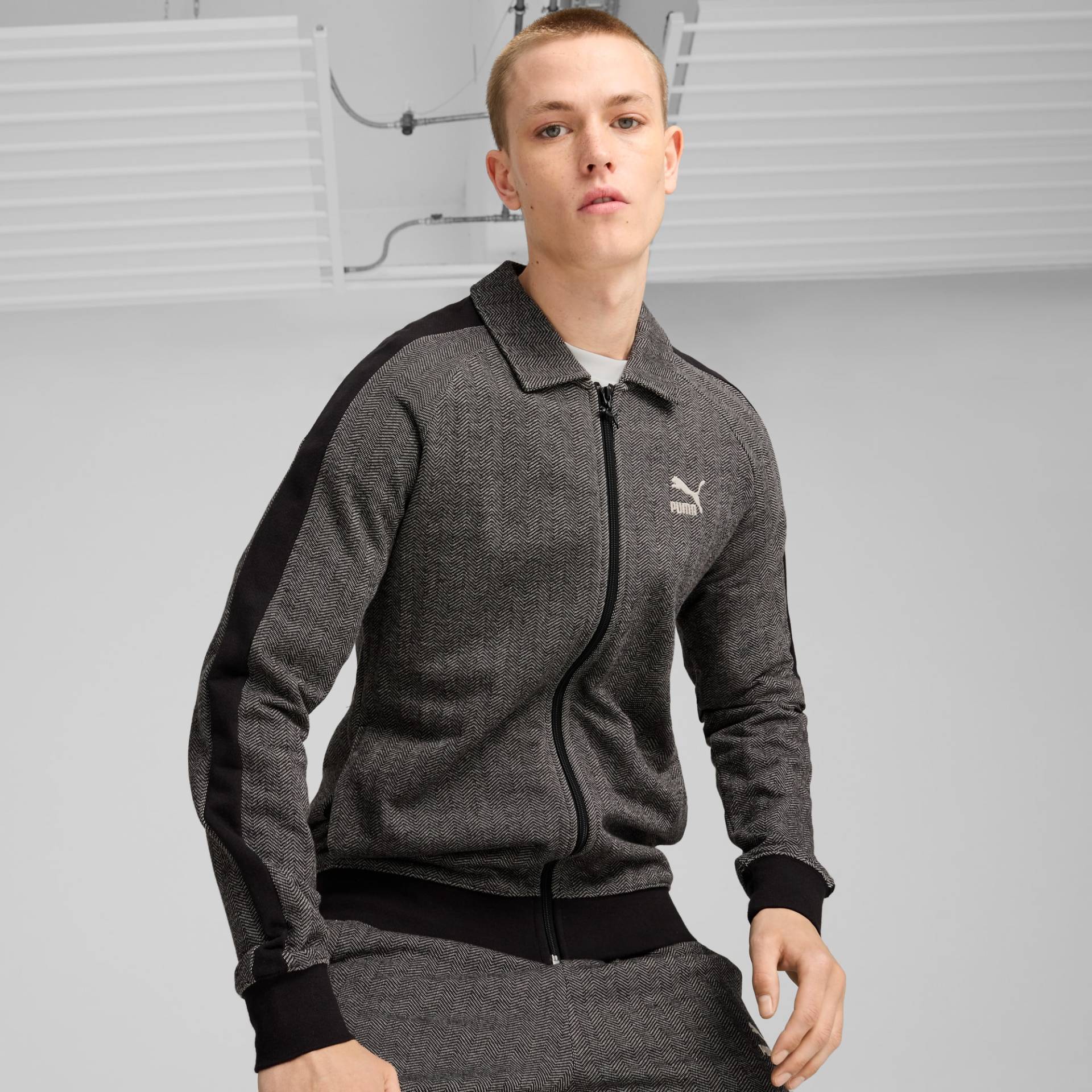 PUMA T7 Herren Trainingsjacke, Schwarz, Größe: S, Kleidung von PUMA