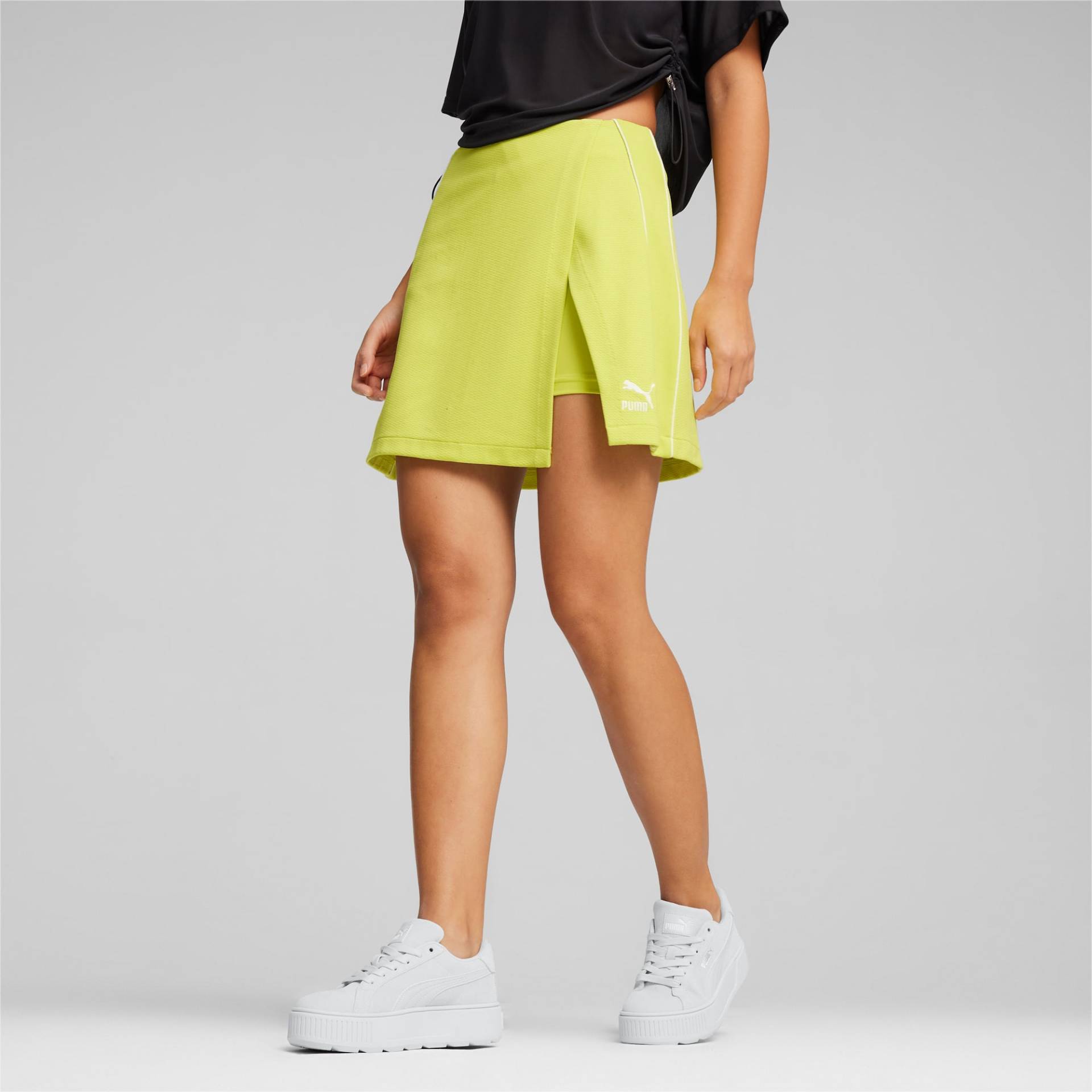 PUMA T7 Skort Damen, Grün, Größe: L, Kleidung von PUMA