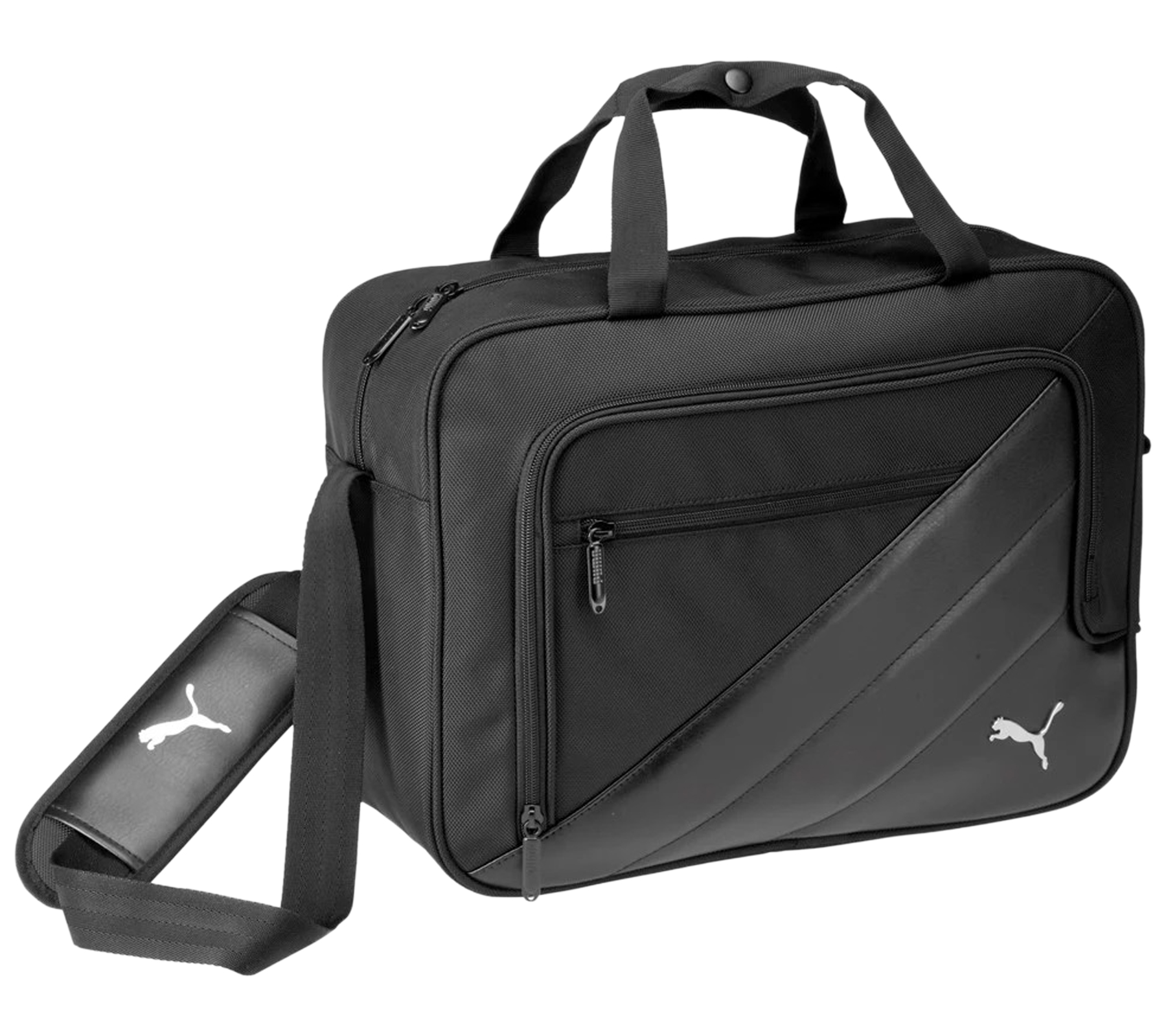 PUMA Team Messenger Bag Umhänge-Tasche zeitlose Cross-Body Bag 41x30x14cm 072375 01 Schwarz von PUMA