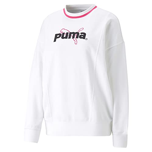 PUMA Damen Team Sweatshirt mit Stehkragen MWhite von PUMA