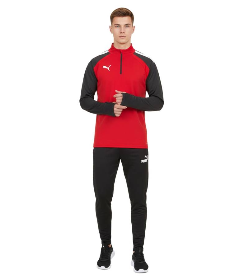 PUMA Teamliga 1/4 Zip Top Herren Sweatshirt nachhaltiges Trainings-Shirt mit dryCELL Sport-Shirt 657236 01 Rot von PUMA