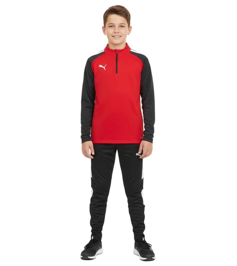 PUMA Teamliga 1/4 Zip Top Kinder Sweatshirt nachhaltiges Trainings-Shirt mit dryCELL Sport-Shirt 657237 01 Rot von PUMA