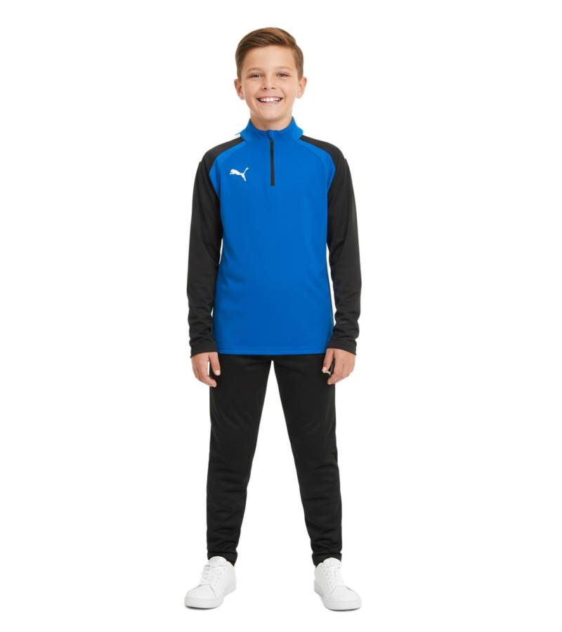 PUMA Teamliga 1/4 Zip Top Kinder Sweatshirt nachhaltiges Trainings-Shirt mit dryCELL Sport-Shirt 657237 02 Blau von PUMA