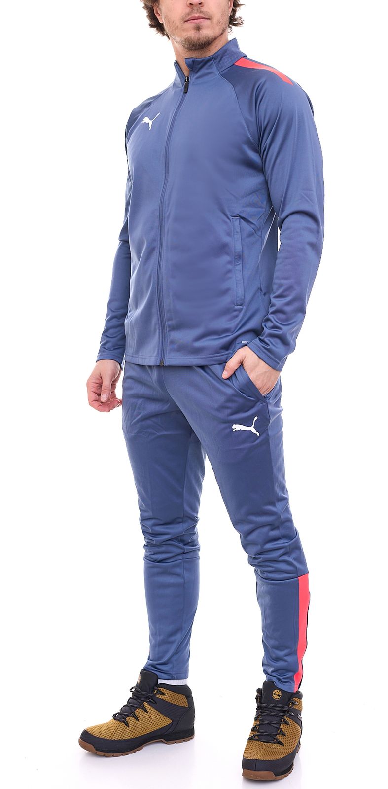 PUMA Teamliga Herren Trainings-Anzug trendiger Sport-Anzug mit dryCELL-Technologie 658525 53 Blau/Rot von PUMA