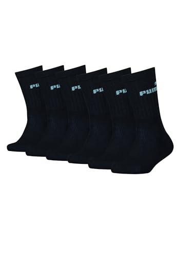 PUMA Tennissocken Crew Kinder Tennis Socken Sportsocken Unisex für Mädchen und Jungen 6 Paar, Farbe:Black, Socken & Strümpfe:27-30 von PUMA