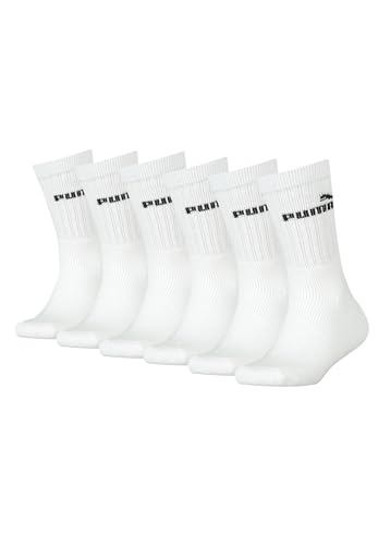 PUMA Tennissocken Crew Kinder Tennis Socken Sportsocken Unisex für Mädchen und Jungen 6 Paar, Farbe:White, Socken & Strümpfe:31-34 von PUMA